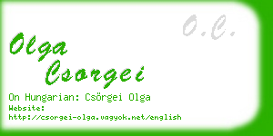olga csorgei business card